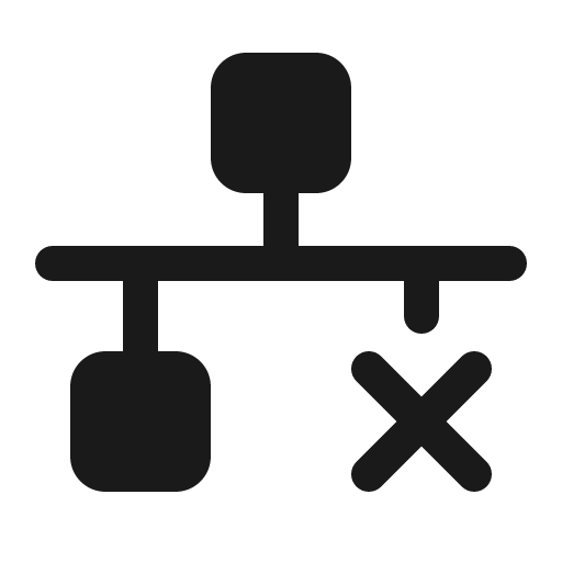 Network x fill icon, filled style, from Phosphor