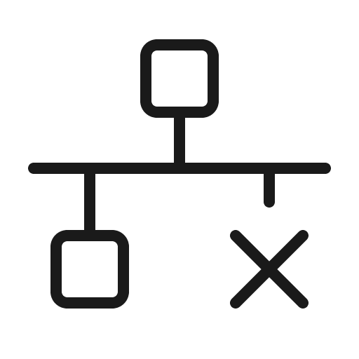 Network x thin icon, thin style, from Phosphor