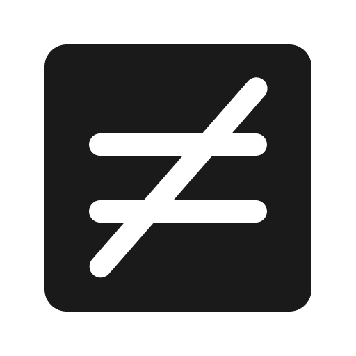 Not equals fill icon, filled style, from Phosphor