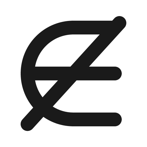 Not member of bold icon, bold style, from Phosphor