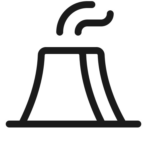 Nuclear plant light icon, light style, from Phosphor