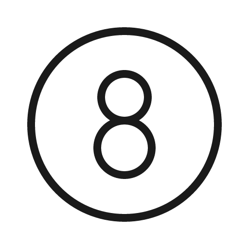 Number circle eight thin icon, thin style, from Phosphor