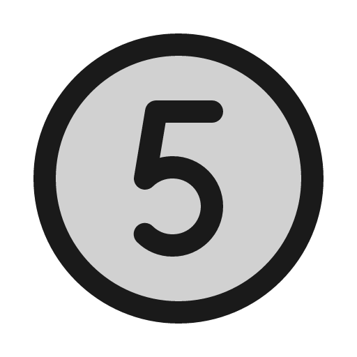 Number circle five duotone icon, two-tone style, from Phosphor
