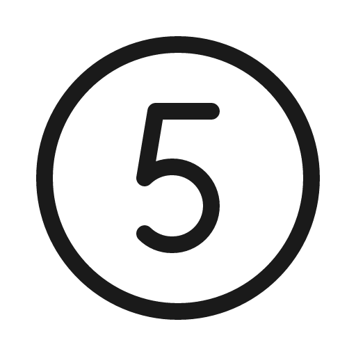 Number circle five light icon, light style, from Phosphor