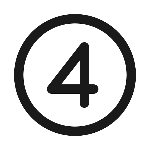 Number circle four icon, solid style, from Phosphor