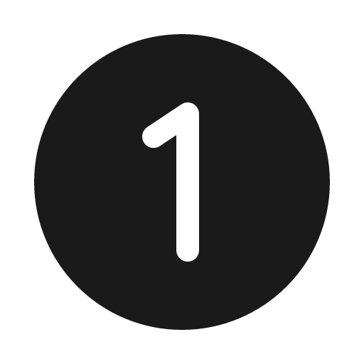 Number circle one fill icon, filled style, from Phosphor