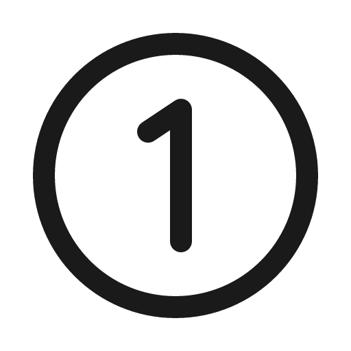 Number circle one icon, solid style, from Phosphor