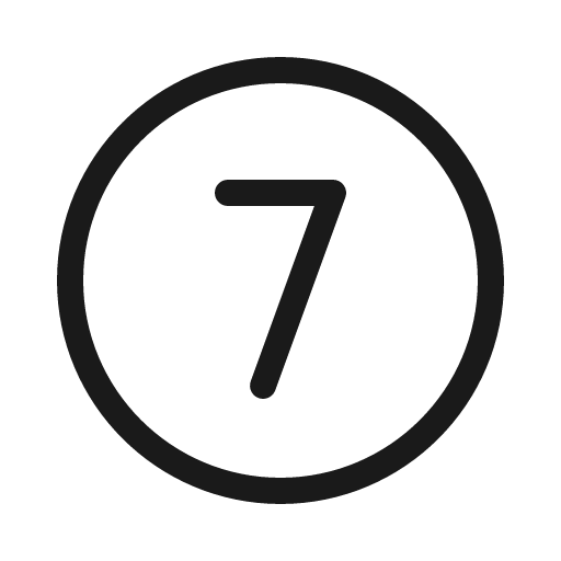 Number circle seven light icon, light style, from Phosphor