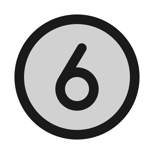 Number circle six duotone icon, two-tone style, from Phosphor