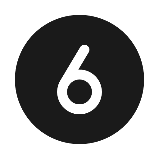 Number circle six fill icon, filled style, from Phosphor