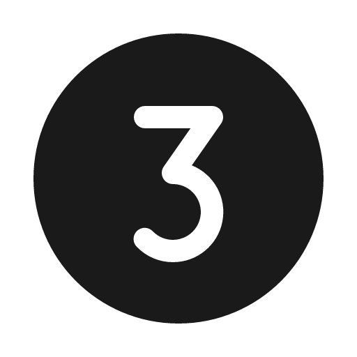 Number circle three fill icon, filled style, from Phosphor