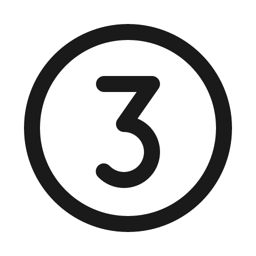 Number circle three icon, solid style, from Phosphor