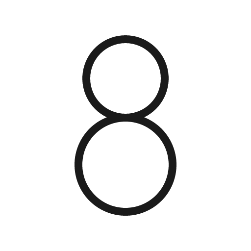 Number eight thin icon, thin style, from Phosphor