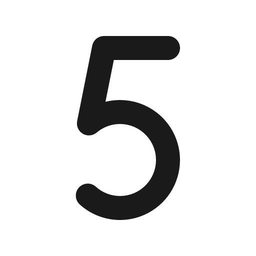 Number five bold icon, bold style, from Phosphor