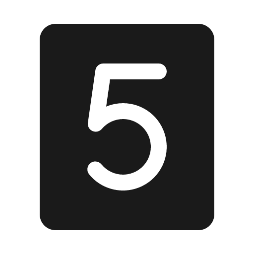 Number five fill icon, filled style, from Phosphor