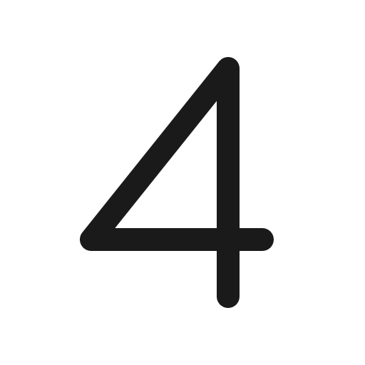 Number four icon, solid style, from Phosphor