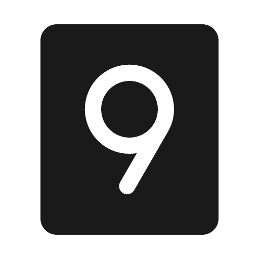 Number nine fill icon, filled style, from Phosphor