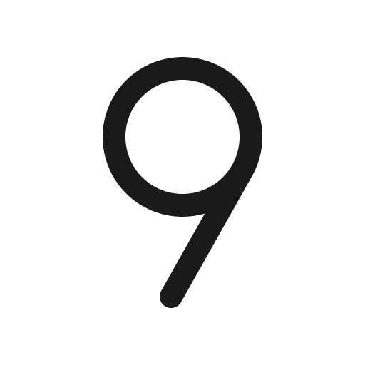 Number nine icon, solid style, from Phosphor