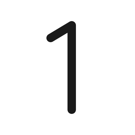 Number one icon, solid style, from Phosphor