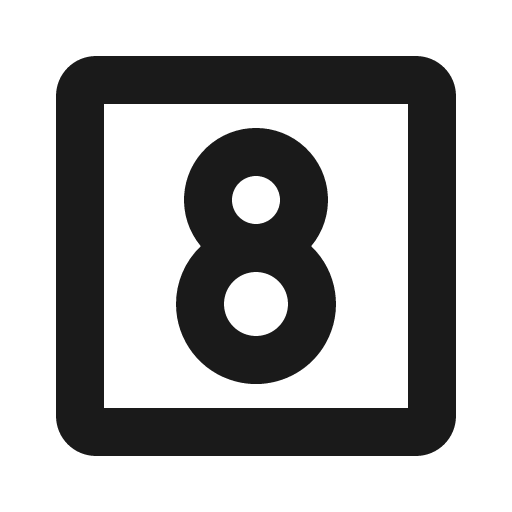 Number square eight bold icon, bold style, from Phosphor