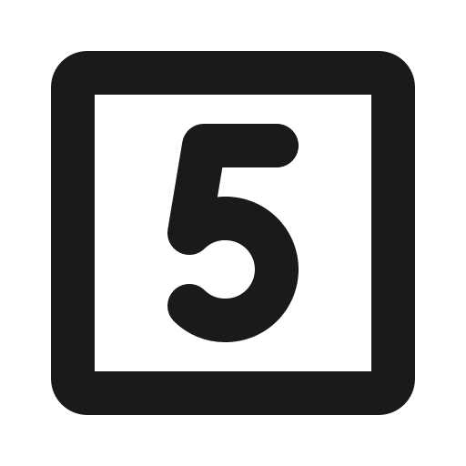 Number square five bold icon, bold style, from Phosphor
