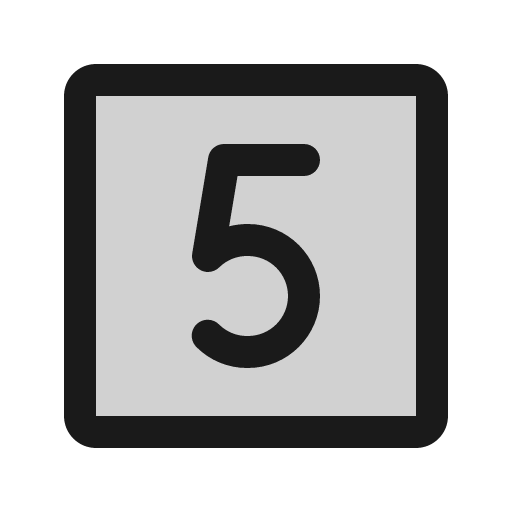 Number square five duotone icon, two-tone style, from Phosphor