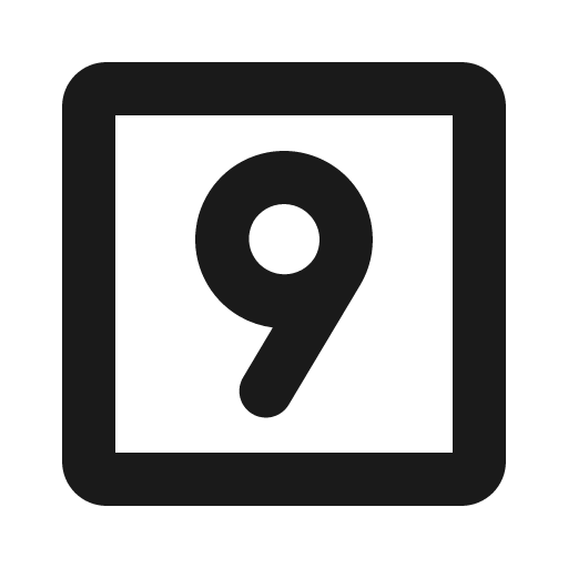 Number square nine bold icon, bold style, from Phosphor