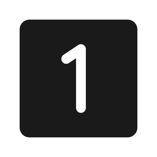 Number square one fill icon, filled style, from Phosphor