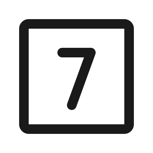 Number square seven icon, solid style, from Phosphor