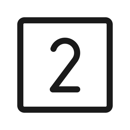 Number square two light icon, light style, from Phosphor