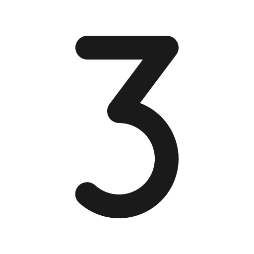 Number three bold icon, bold style, from Phosphor