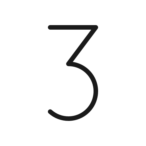 Number three thin icon, thin style, from Phosphor