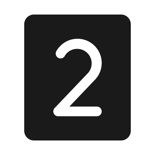 Number two fill icon, filled style, from Phosphor