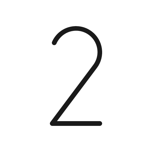 Number two thin icon, thin style, from Phosphor