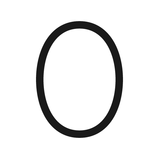 Number zero light icon, light style, from Phosphor