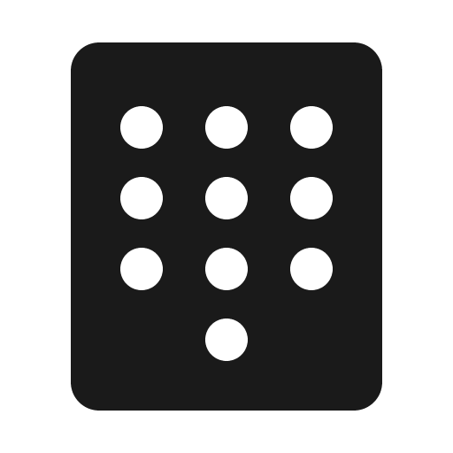Numpad fill icon, filled style, from Phosphor