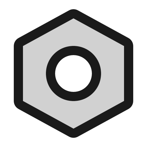 Nut duotone icon, two-tone style, from Phosphor