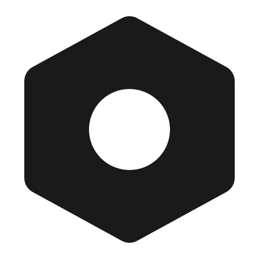 Nut fill icon, filled style, from Phosphor