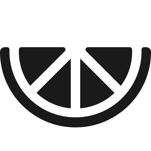 Orange slice fill icon, filled style, from Phosphor