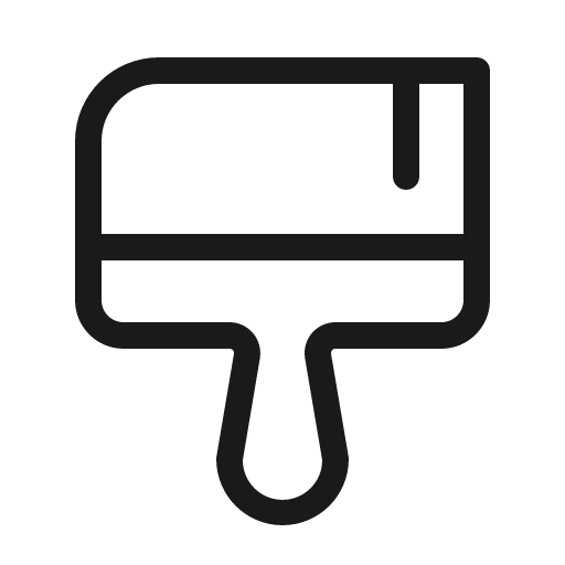 Paint brush broad light icon, light style, from Phosphor
