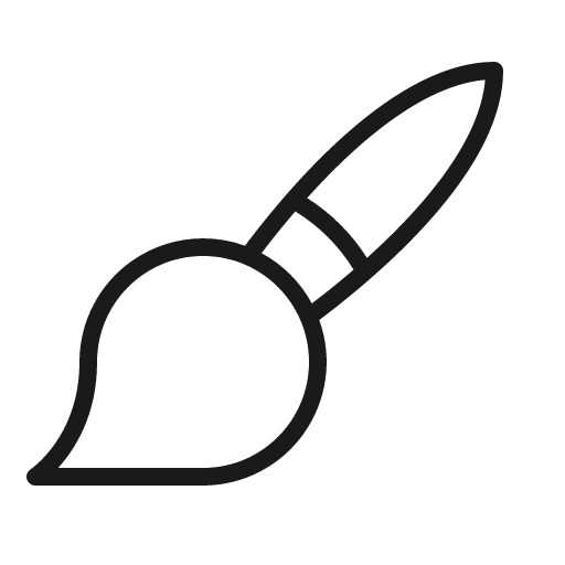 Paint brush thin icon, thin style, from Phosphor