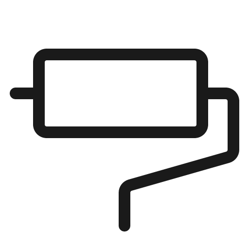 Paint roller light icon, light style, from Phosphor