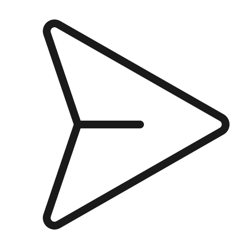 Paper plane right thin icon, thin style, from Phosphor