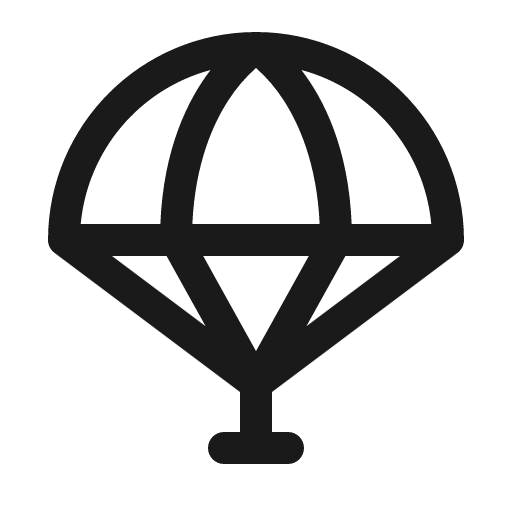 Parachute icon, solid style, from Phosphor