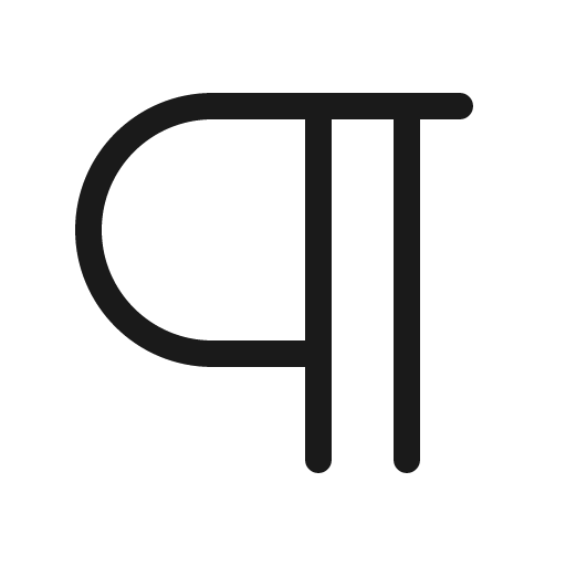 Paragraph light icon, light style, from Phosphor