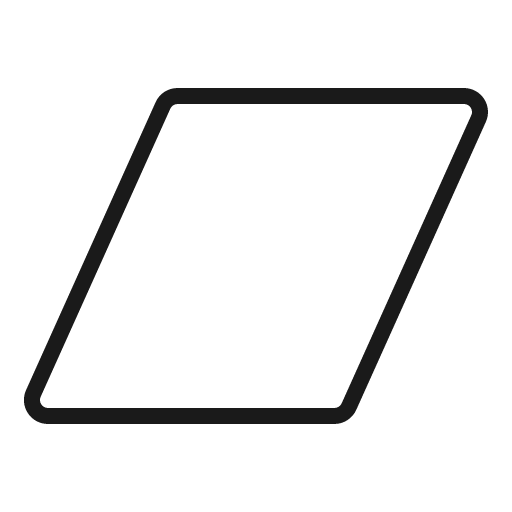 Parallelogram thin icon, thin style, from Phosphor