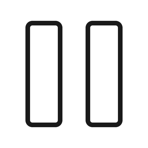 Pause thin icon, thin style, from Phosphor