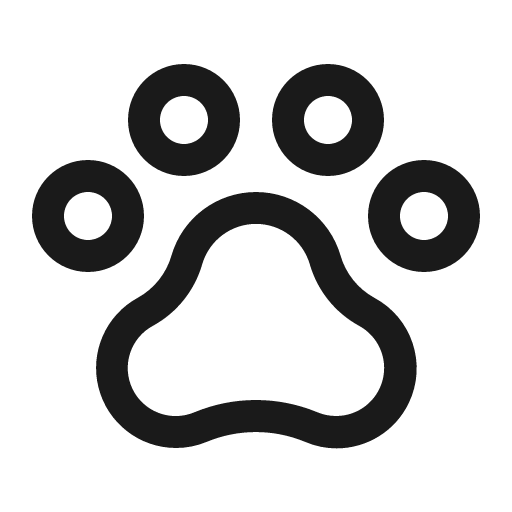 Paw print icon, solid style, from Phosphor