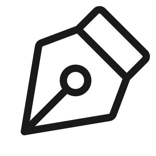 Pen nib light icon, light style, from Phosphor