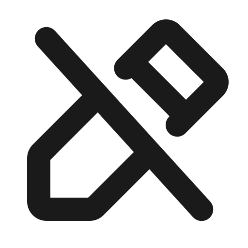 Pencil simple slash bold icon, bold style, from Phosphor
